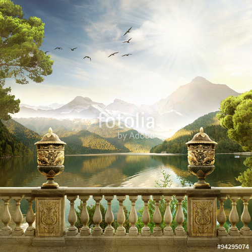 Каталог Картина вид на горы: Современная фреска | Wall-Style