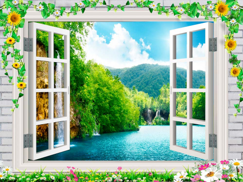 Каталог Картина окно на природу: Вид из окна | Wall-Style