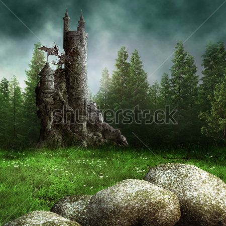 Каталог Картина замок в лесу: Фэнтези | Wall-Style