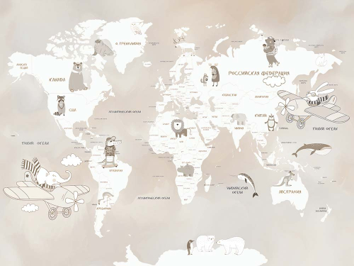 Каталог Фотообои звери на карте:  | Wall-Style
