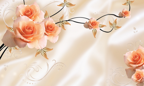Каталог Картина розы на ветвях: 3Д | Wall-Style