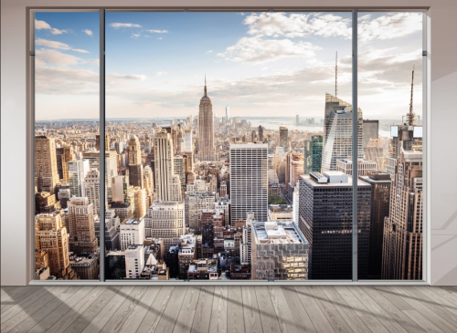 Каталог Фотообои окно на город:  | Wall-Style