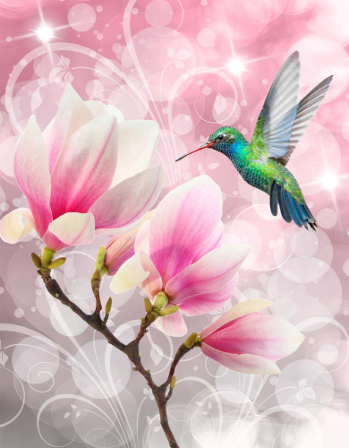 Каталог Картина магнолии с колибри: Цветы и растения | Wall-Style