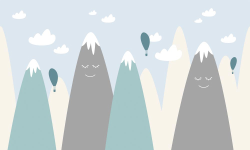 Каталог Картина горы со смайлами: Детские | Wall-Style