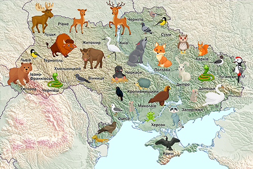 Каталог Фотообои карта украины и звери:  | Wall-Style