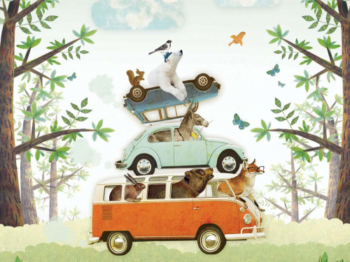 Каталог Фотообои животные в машине:  | Wall-Style