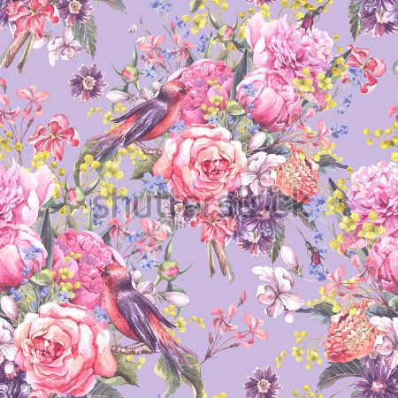 Каталог Картина цветы: Бесшовные | Wall-Style