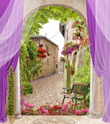 Каталог Картина старая улочка: Современная фреска | Wall-Style