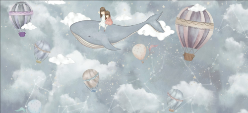 Каталог Фотообои кит в небе:  | Wall-Style