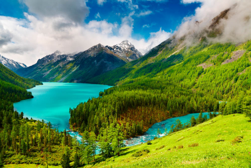 Каталог Фотообои голубое горное озеро:  | Wall-Style