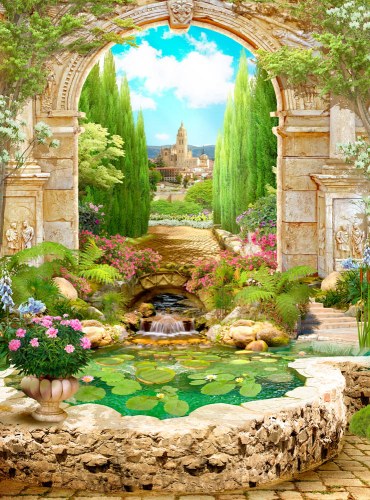 Каталог Картина арка в сад: Современная фреска | Wall-Style
