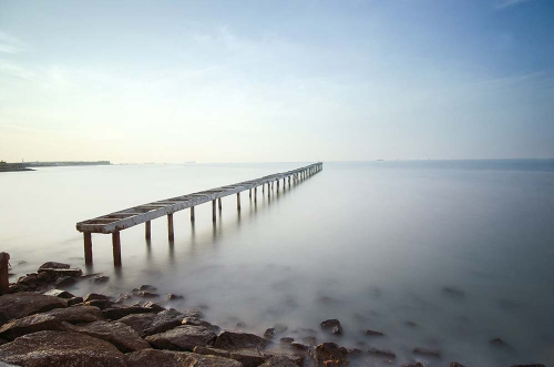 Каталог Картина причал в тумане: Море | Wall-Style