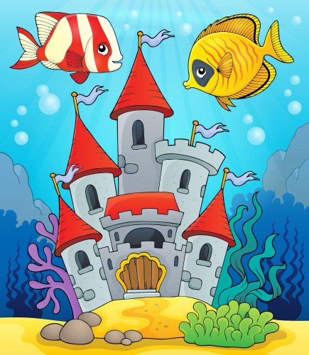 Каталог Картина замок с рыбками: Детские | Wall-Style