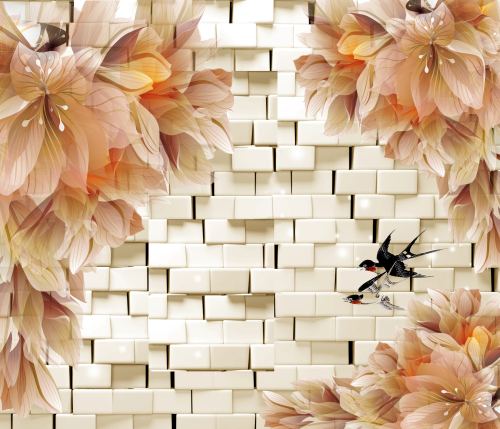 Каталог Картина 3д стена с лилиями: 3Д | Wall-Style
