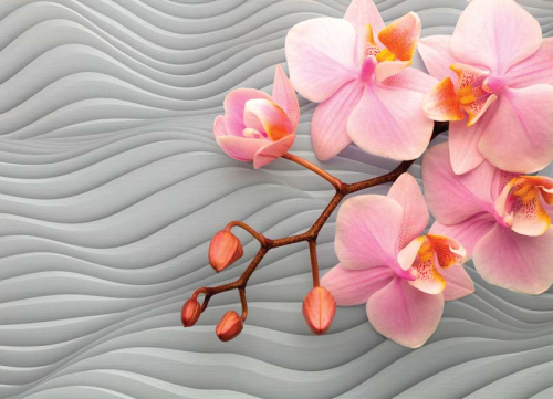 Каталог Картина орхидеи на волнах: 3Д | Wall-Style