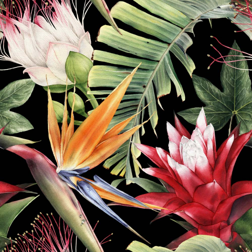 Цветы на черном фоне