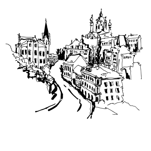 Каталог Фотообои рисованный город :  | Wall-Style