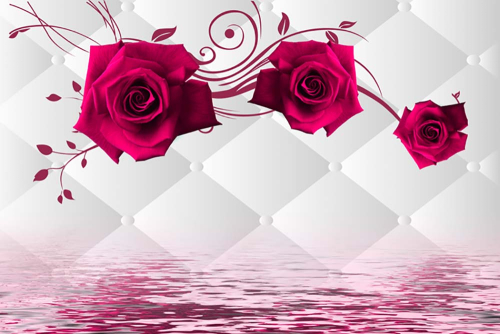 Каталог Картина алые розы: 3Д | Wall-Style