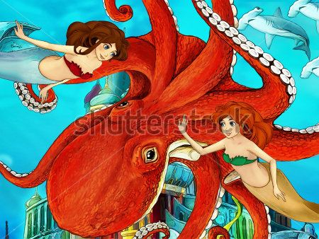 Каталог Картина русалочки и осьминог: Детские | Wall-Style