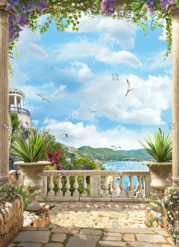 Каталог Картина терраса с видом: Современная фреска | Wall-Style