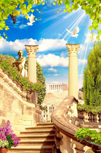 Каталог Картина колоны в греческом стиле: Фреска | Wall-Style