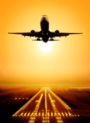 Каталог Фотообои самолет на закате:  | Wall-Style