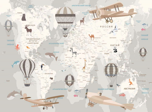 Каталог Фотообои креативная карта:  | Wall-Style