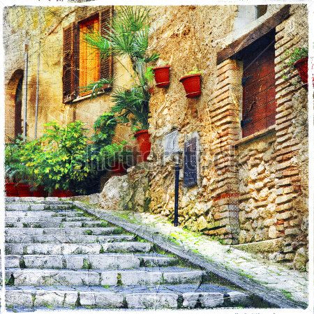 Каталог Картина деревня в италии: Старый город | Wall-Style