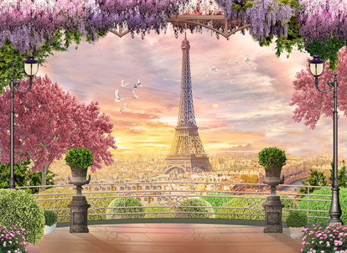 Каталог Фотообои терраса с видом на париж:  | Wall-Style