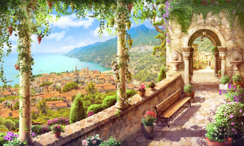 Каталог Картина вид на море: Современная фреска | Wall-Style