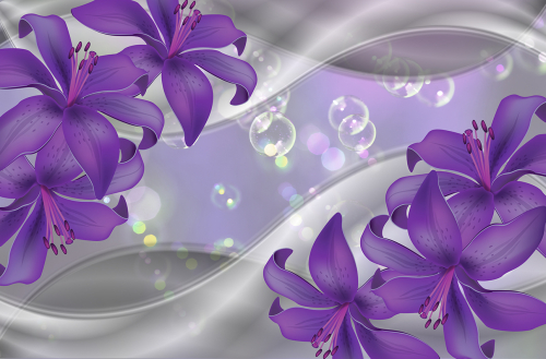 Каталог Фотообои фиолетовые цветы:  | Wall-Style