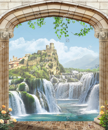 Каталог Картина водопад: Современная фреска | Wall-Style