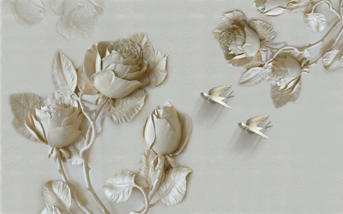 Каталог Фотообои барельеф с 3д розами:  | Wall-Style