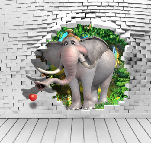 Каталог Картина слон и стена: Детские | Wall-Style