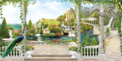 Каталог Картина вид на парк: Современная фреска | Wall-Style