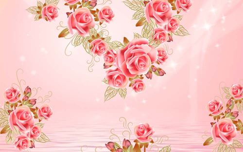 Каталог Фотообои розовый фон с цветами:  | Wall-Style