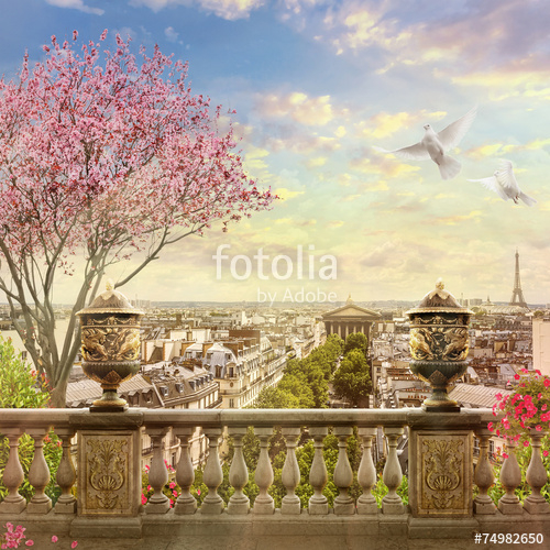 Каталог Картина вид на париж: Современная фреска | Wall-Style