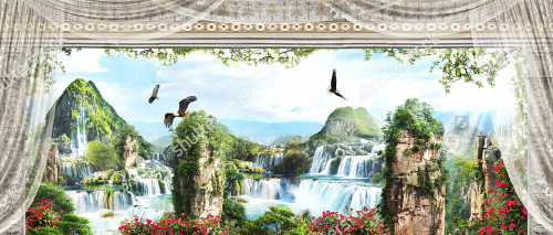 Каталог Фотообои вид на водопады:  | Wall-Style