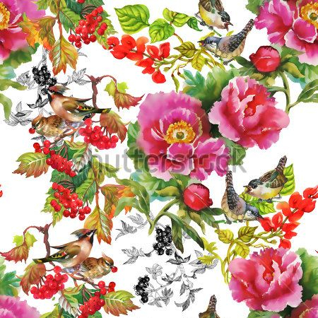 Каталог Картина цветы: Бесшовные | Wall-Style