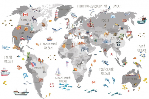 Каталог Картина нейтральная карта: Детские | Wall-Style