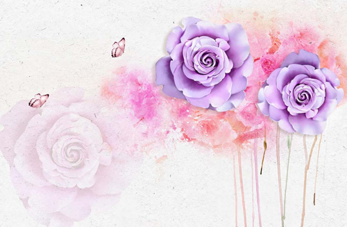 Каталог Картина фиолетовые розы: 3Д | Wall-Style