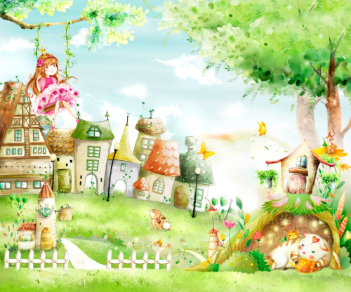 Каталог Фотообои маленькие домики:  | Wall-Style