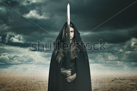 Каталог Фотообои девушка с мечем:  | Wall-Style