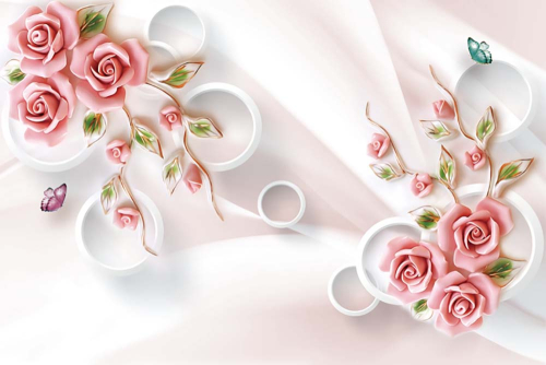 Каталог Фотообои розы с кругами и линиями:  | Wall-Style