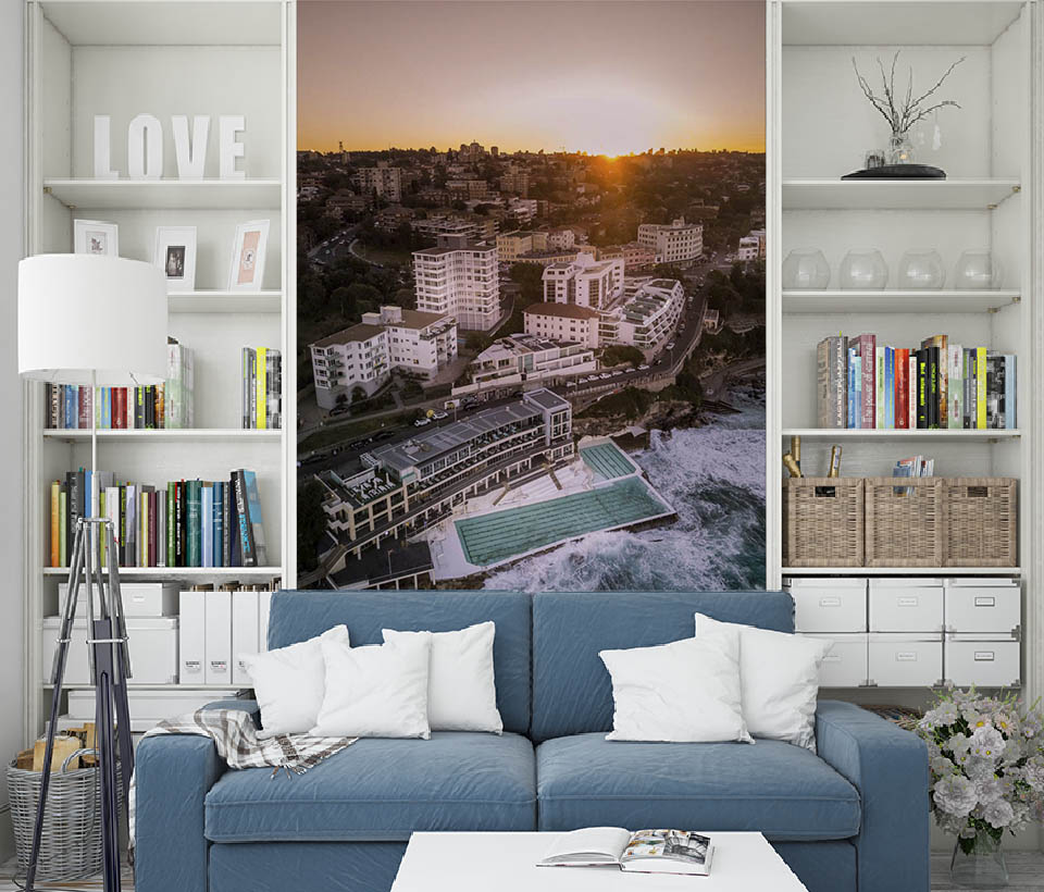 Фотообои в нише в зале